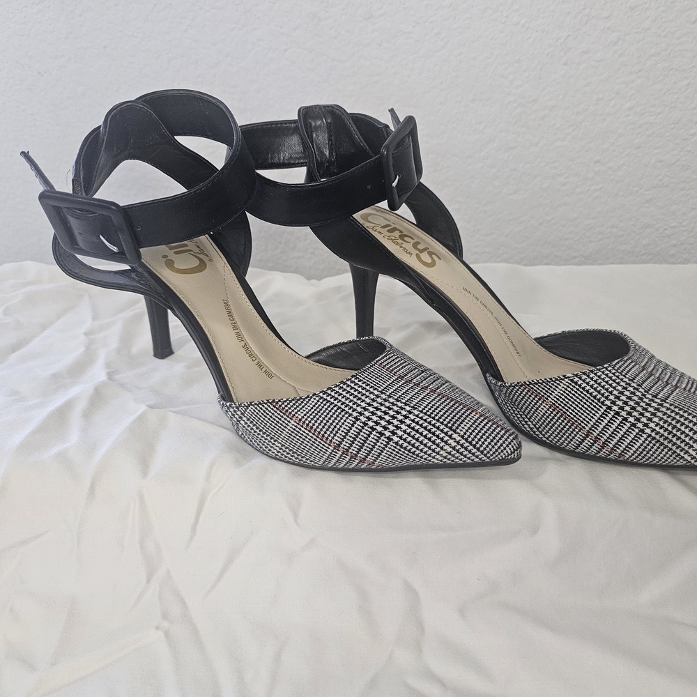 Circus by Sam Edelman Black and White Plaid Heels